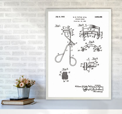 Eyelash Curler Patent Art Print by Jason Stanley A1 Oak Frame
