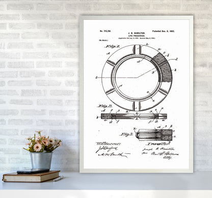 Life Preserver Patent Art Print by Jason Stanley A1 Oak Frame