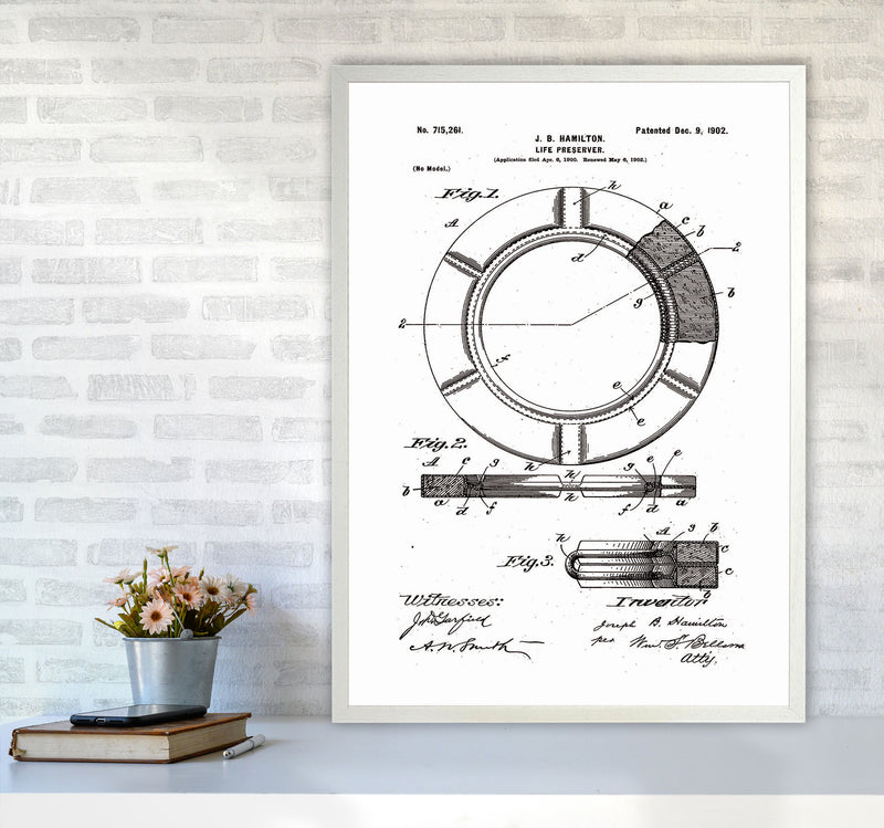 Life Preserver Patent Art Print by Jason Stanley A1 Oak Frame