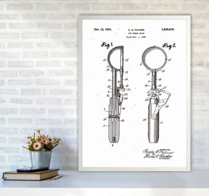 Ice Cream Scoop Patent Art Print by Jason Stanley A1 Oak Frame