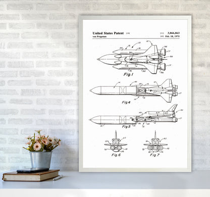 Space Shuttle Patent Art Print by Jason Stanley A1 Oak Frame