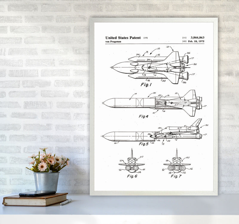 Space Shuttle Patent Art Print by Jason Stanley A1 Oak Frame