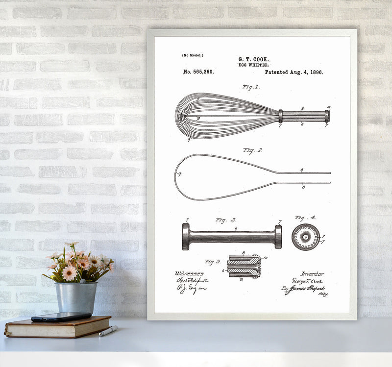 Egg Whipper Patent Art Print by Jason Stanley A1 Oak Frame