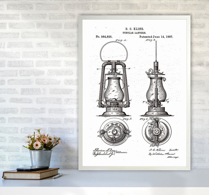 Vintage Lamp Patent Art Print by Jason Stanley A1 Oak Frame