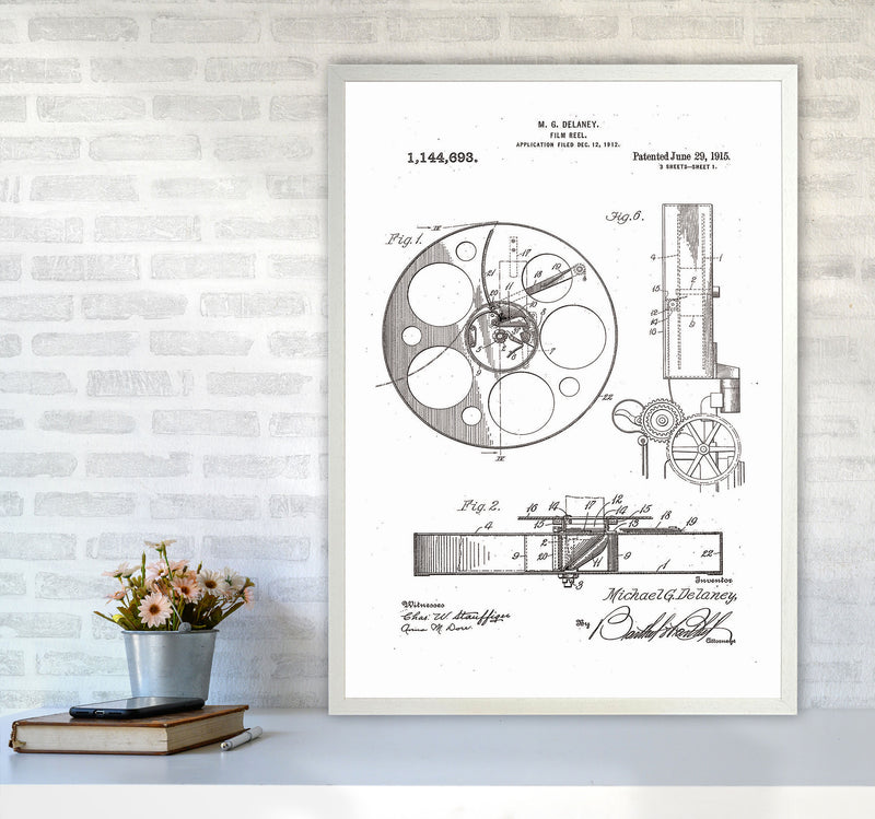 Film Reel Patent 2 Art Print by Jason Stanley A1 Oak Frame