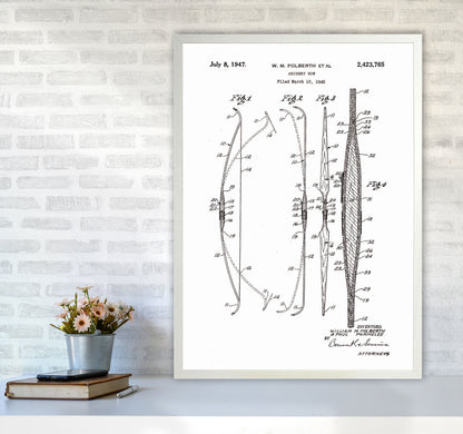 Archery Bow Patent Art Print by Jason Stanley A1 Oak Frame