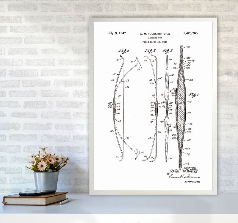 Archery Bow Patent Art Print by Jason Stanley A1 Oak Frame