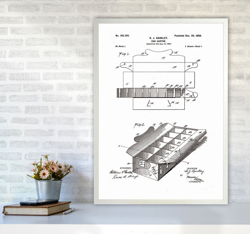 Egg Carton Patent Art Print by Jason Stanley A1 Oak Frame