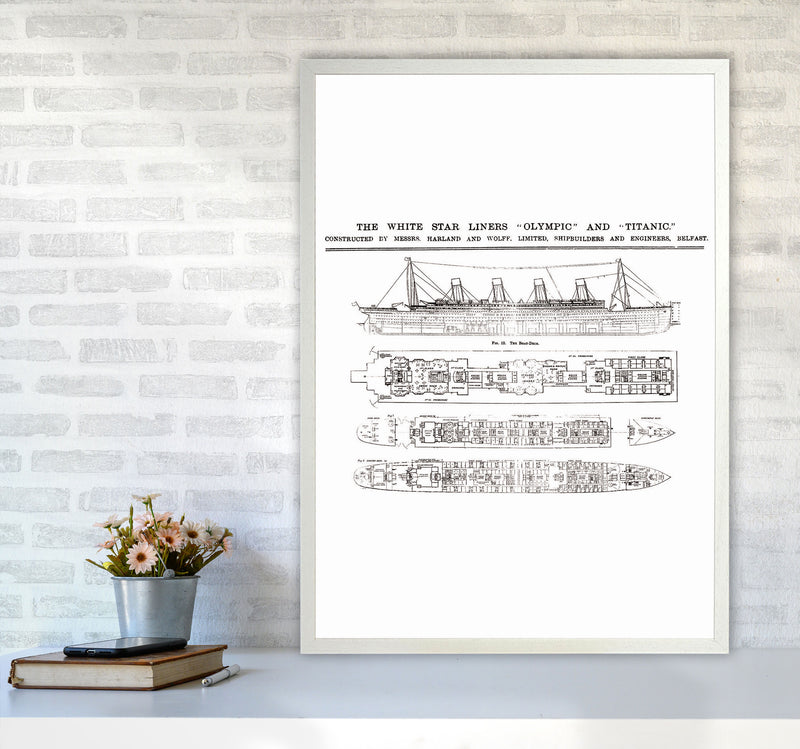 Titanic Patent 2 Art Print by Jason Stanley A1 Oak Frame