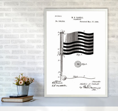 Flagstaff Patent Art Print by Jason Stanley A1 Oak Frame