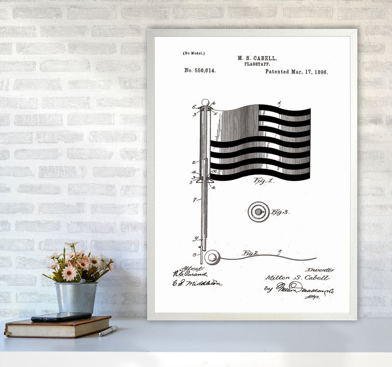 Flagstaff Patent Art Print by Jason Stanley A1 Oak Frame