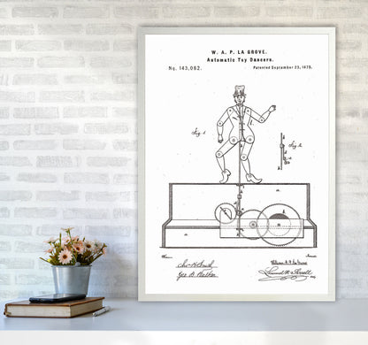 Toy Dancer Patent Art Print by Jason Stanley A1 Oak Frame