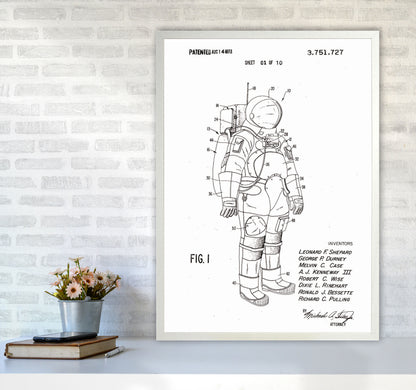 Spacesuit Patent Art Print by Jason Stanley A1 Oak Frame