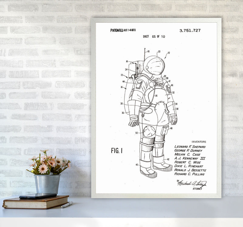 Spacesuit Patent Art Print by Jason Stanley A1 Oak Frame