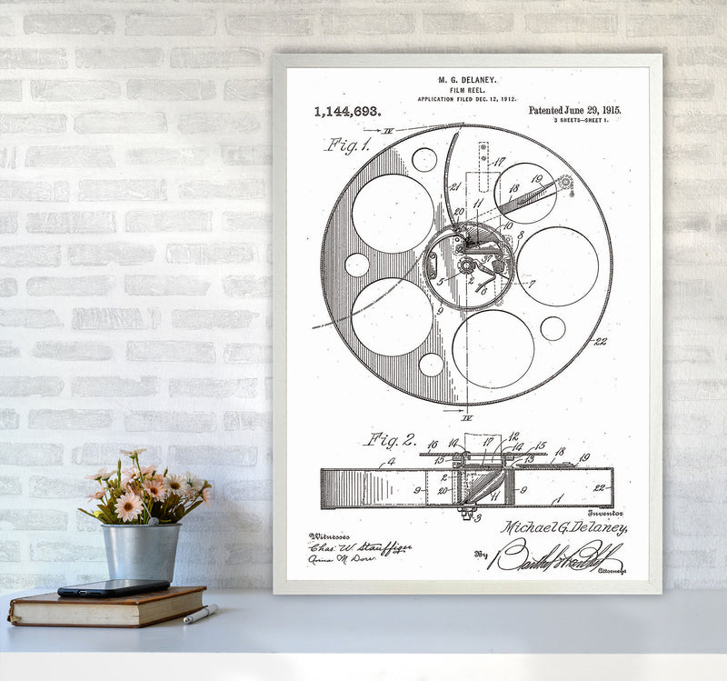 Film Reel Patent Art Print by Jason Stanley A1 Oak Frame