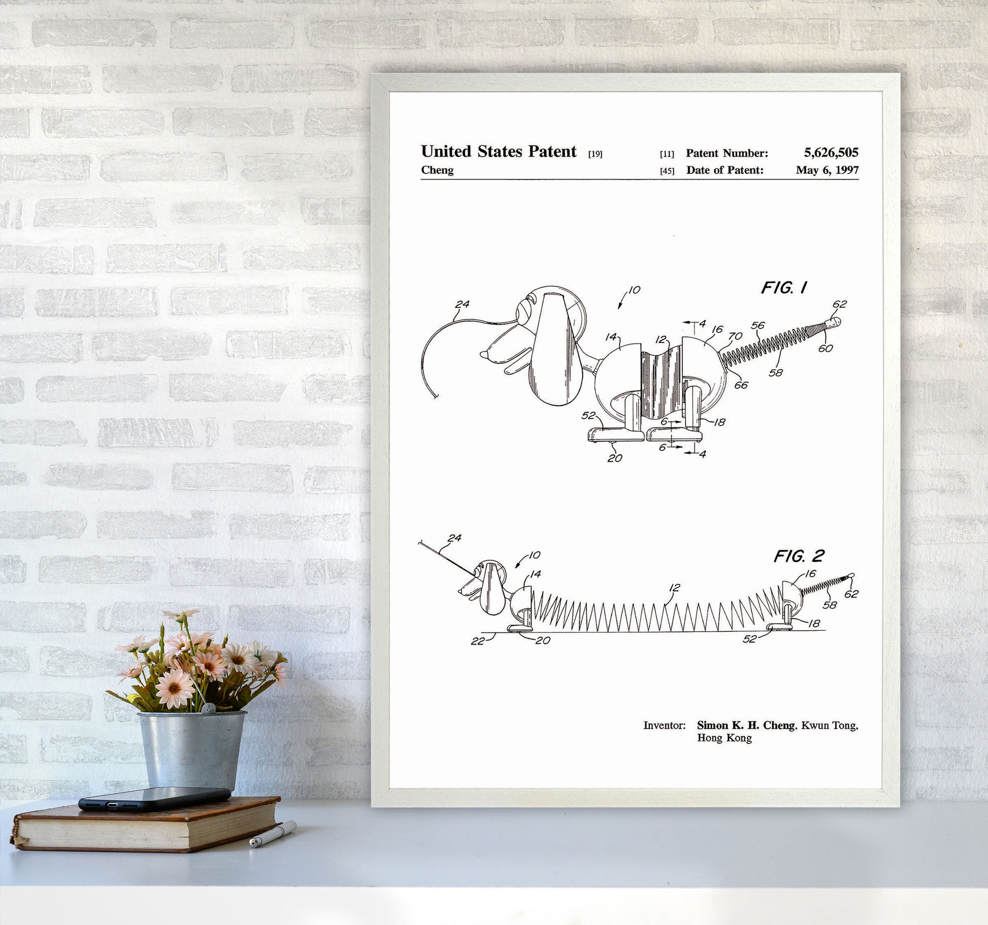 Slinky Dog Patent Art Print by Jason Stanley A1 Oak Frame