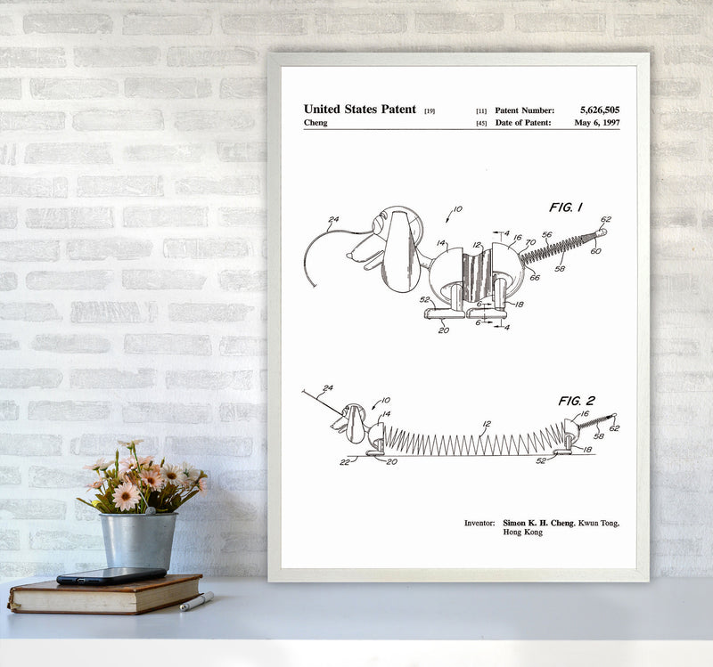 Slinky Dog Patent Art Print by Jason Stanley A1 Oak Frame