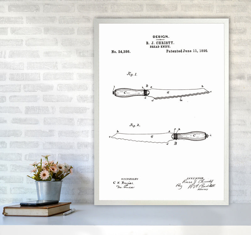 Bread Knife Patent Art Print by Jason Stanley A1 Oak Frame