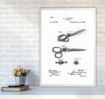 Scissors Patent Art Print by Jason Stanley A1 Oak Frame