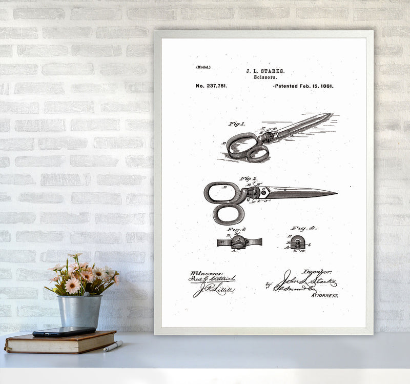 Scissors Patent Art Print by Jason Stanley A1 Oak Frame
