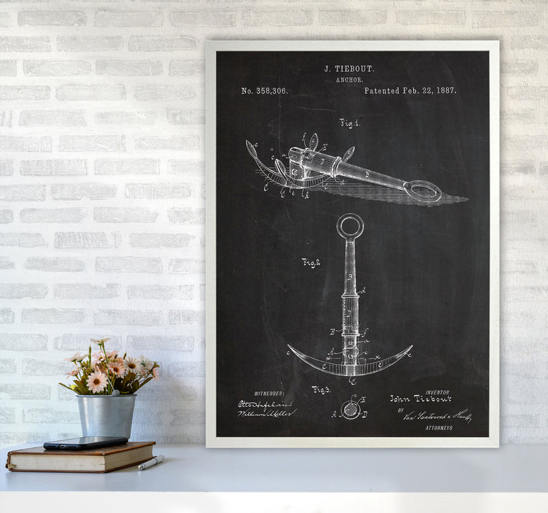 Anchor Patent Art Print by Jason Stanley A1 Oak Frame