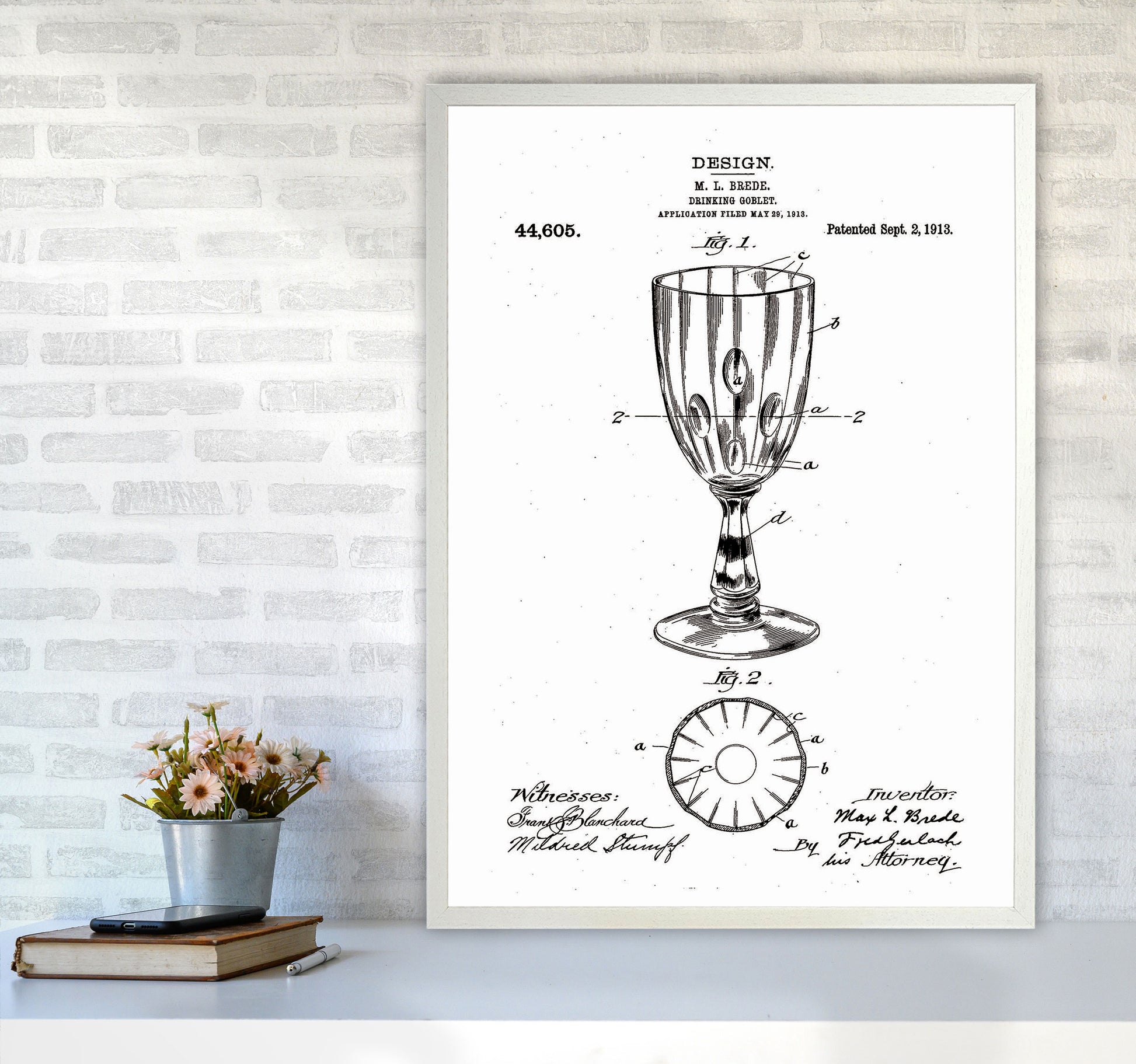 Goblet Patent Art Print by Jason Stanley A1 Oak Frame