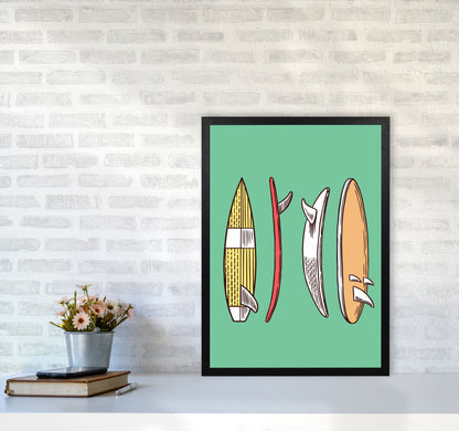 Vintage Surfboard Collection Art Print by Jason Stanley A2 White Frame