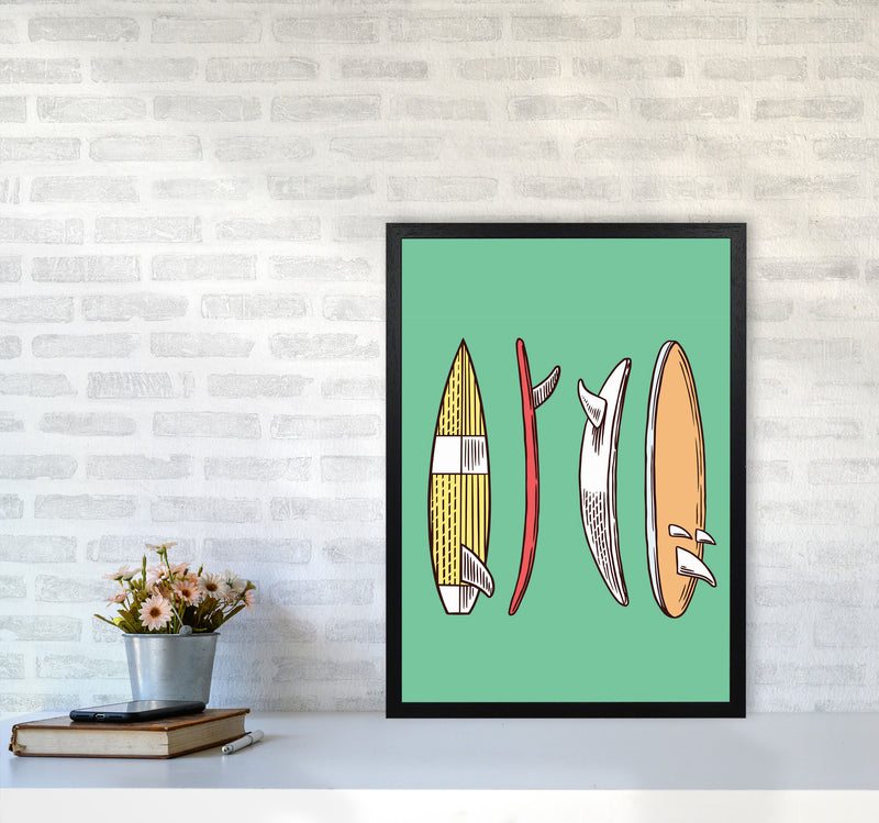 Vintage Surfboard Collection Art Print by Jason Stanley A2 White Frame