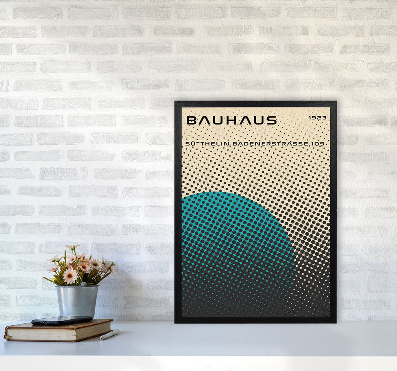 Bauhaus Geometric Teal Vibe Art Print by Jason Stanley A2 White Frame