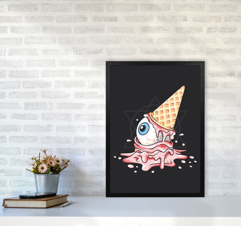 Strawberry Eyeball Icecream Art Print by Jason Stanley A2 White Frame
