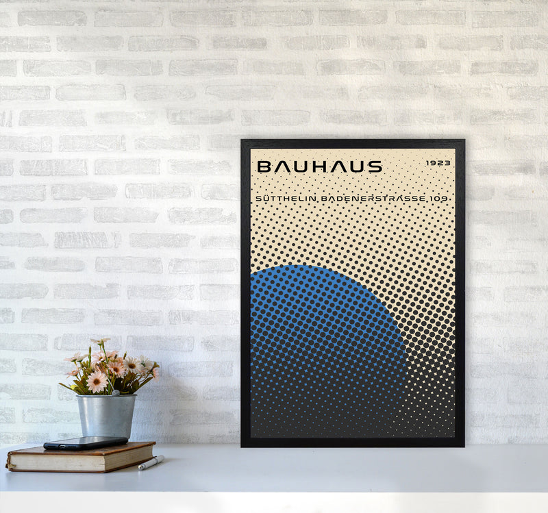 Bauhaus Geometric Blue Vibe Art Print by Jason Stanley A2 White Frame