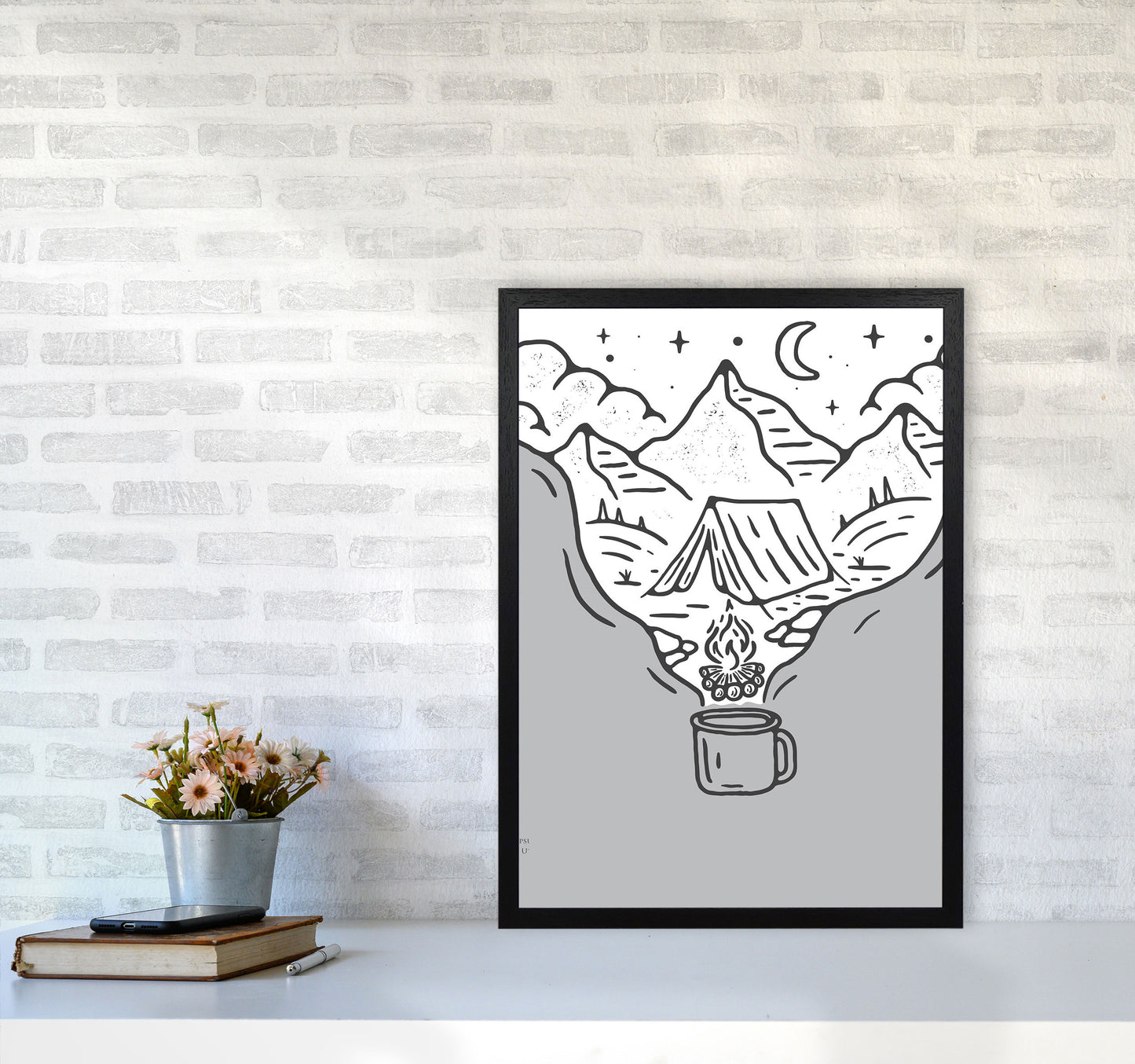 It All Started With Coffee Art Print by Jason Stanley A2 White Frame