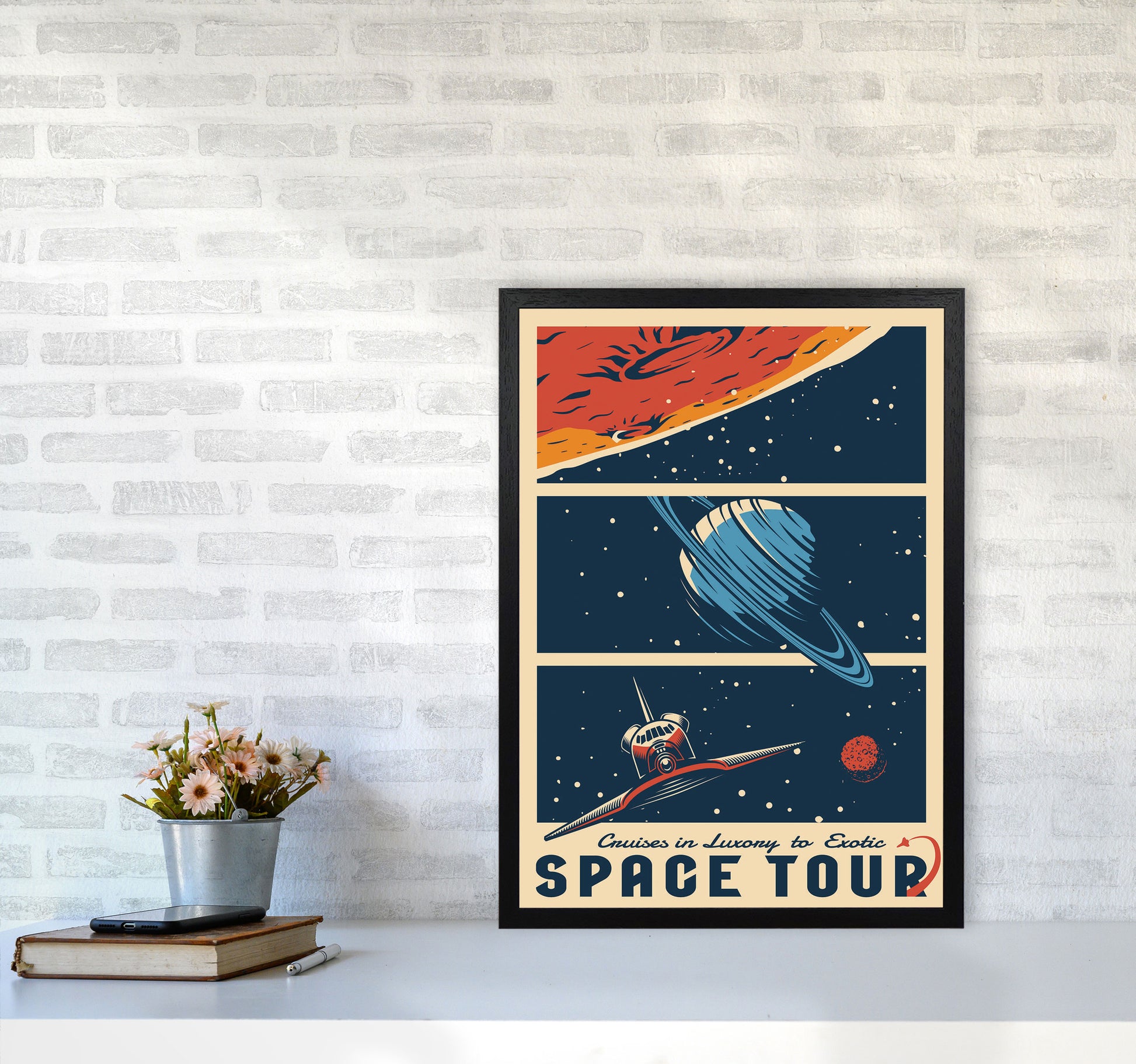 Outer Space Series - #18 Art Print by Jason Stanley A2 White Frame
