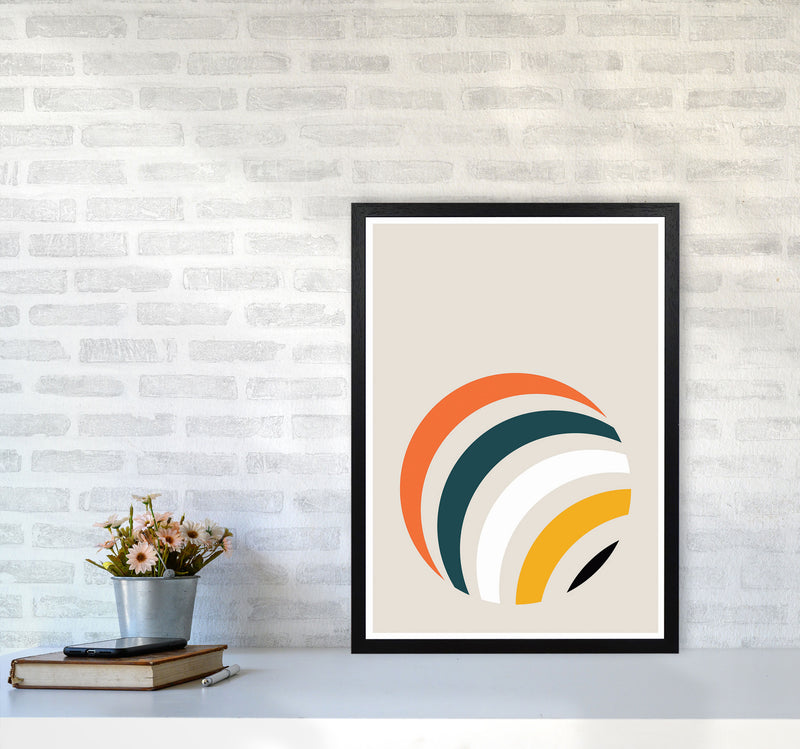 Retro Geometric Circle 1 Art Print by Jason Stanley A2 White Frame