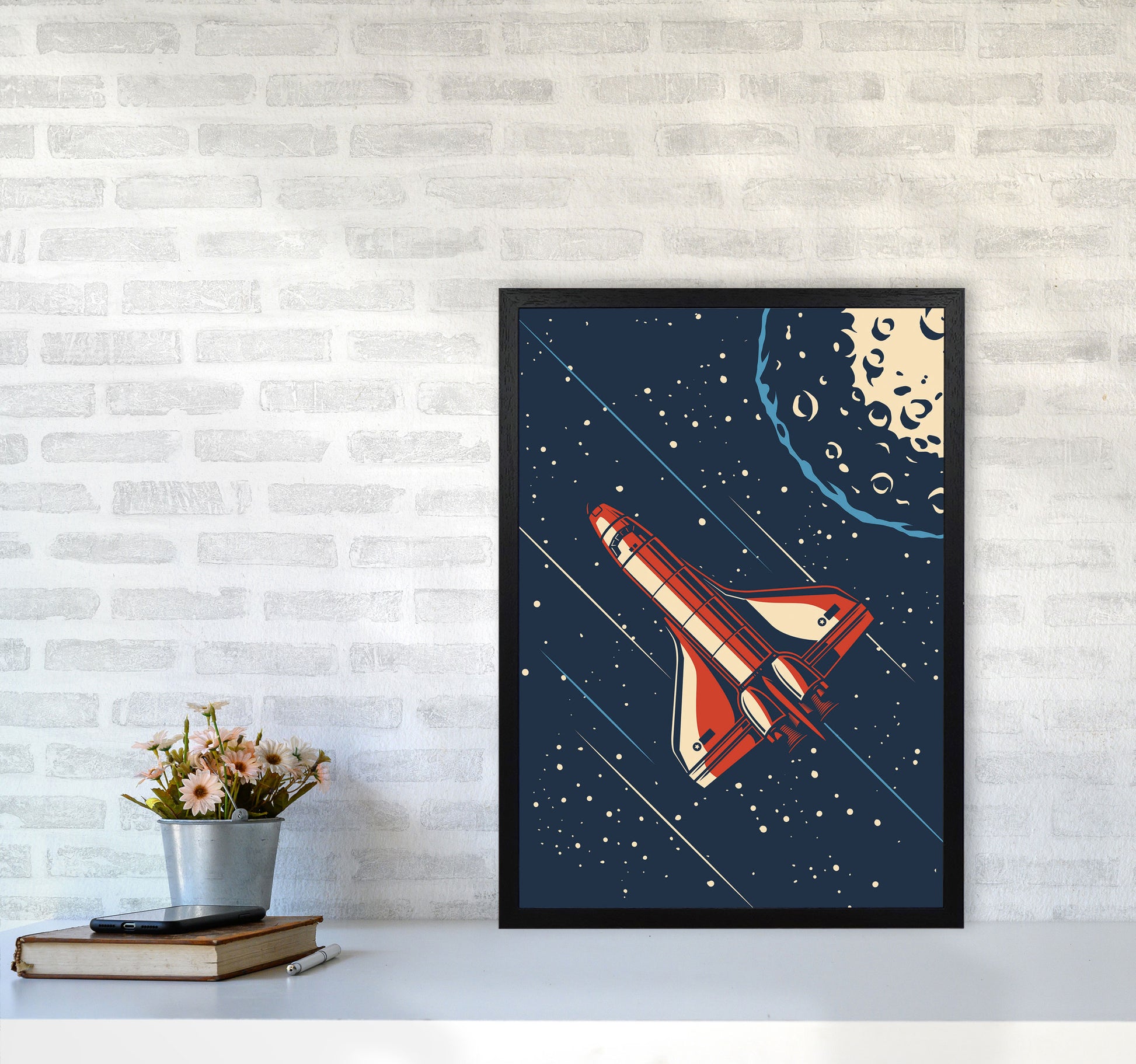 Outer Space Series - #16 Art Print by Jason Stanley A2 White Frame