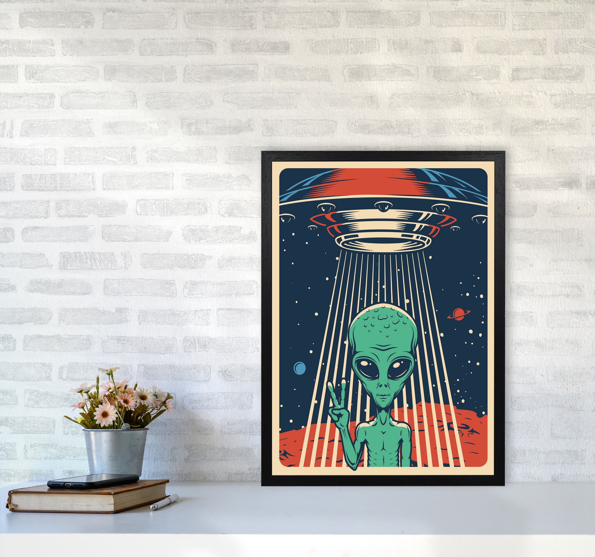 Outer Space Series - #5 Art Print by Jason Stanley A2 White Frame