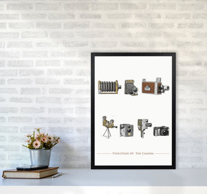 Evolution Of The Camera Art Print by Jason Stanley A2 White Frame
