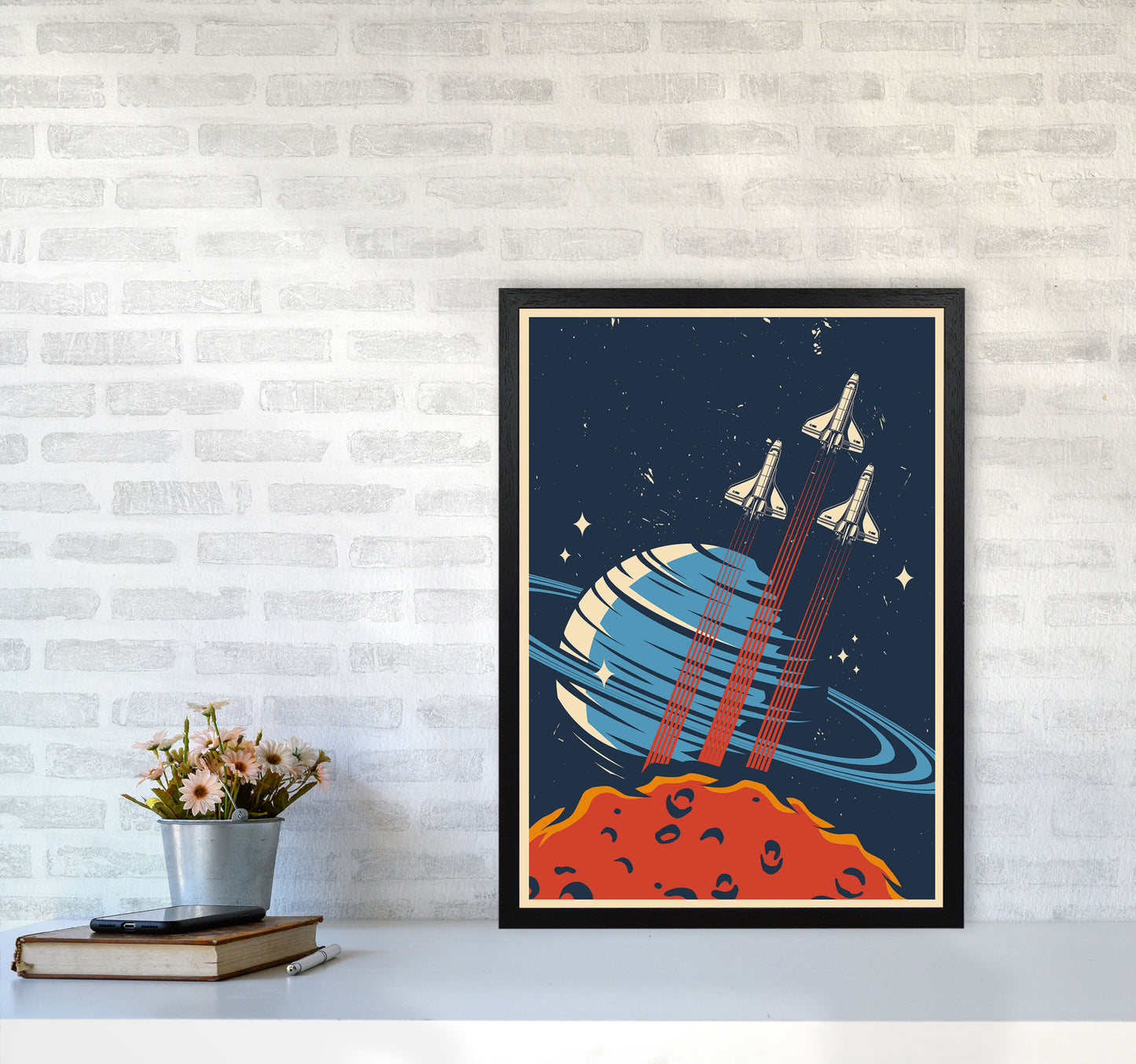 Outer Space Series - #1 Art Print by Jason Stanley A2 White Frame