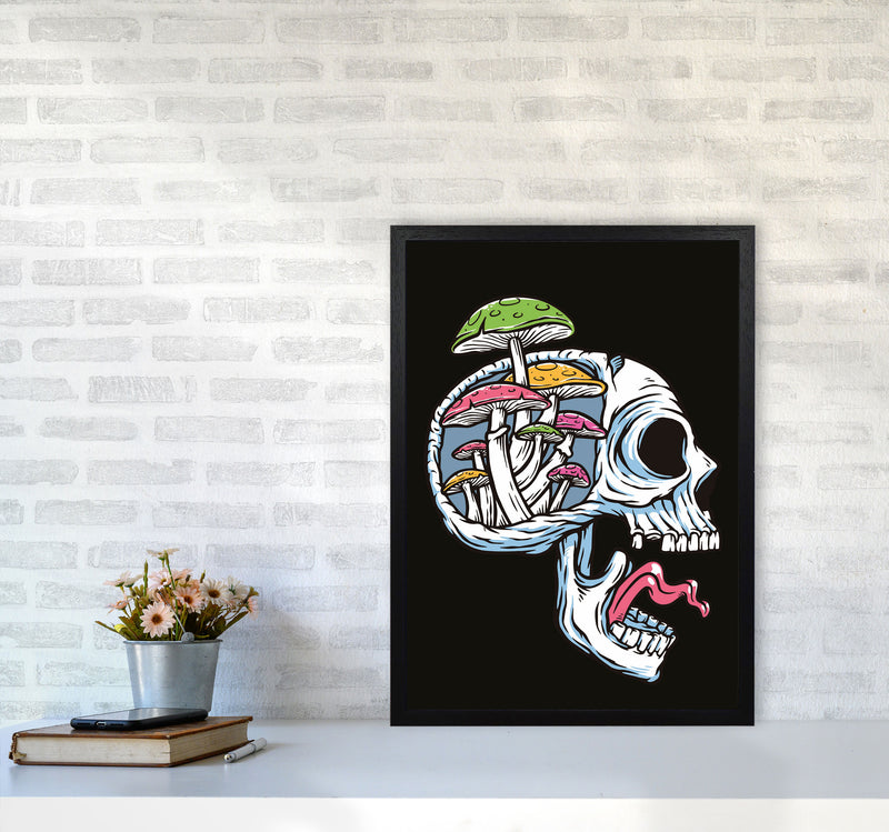 Head Full Of Mushrooms Art Print by Jason Stanley A2 White Frame