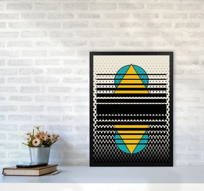 Geometric Suns Pattern Art Print by Jason Stanley A2 White Frame
