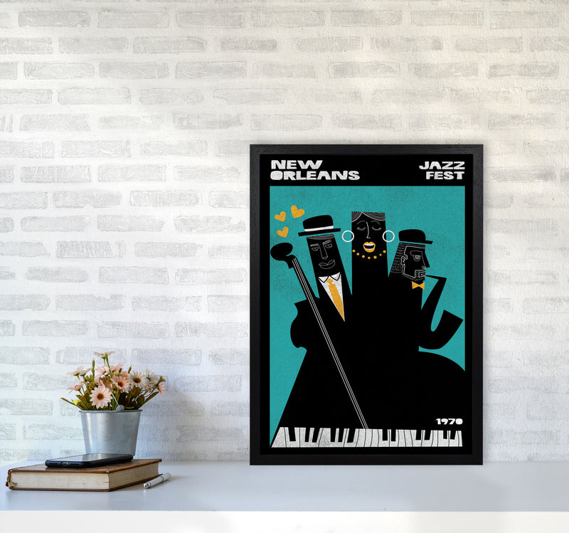 New Orleans Jazz Fest Art Print by Jason Stanley A2 White Frame