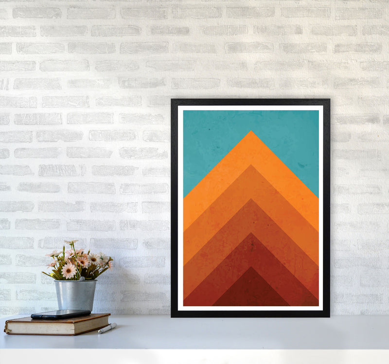 Orange Peak Mountain Art Print by Jason Stanley A2 White Frame