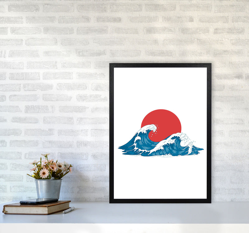 Japenses Wave Sunset Art Print by Jason Stanley A2 White Frame