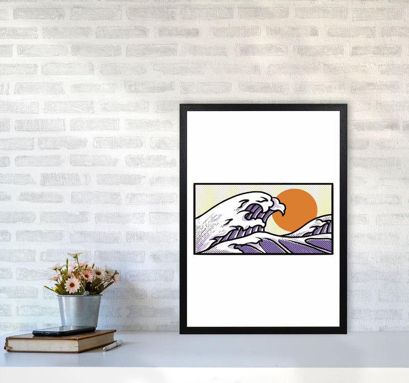Japanese Wave Vibes Art Print by Jason Stanley A2 White Frame