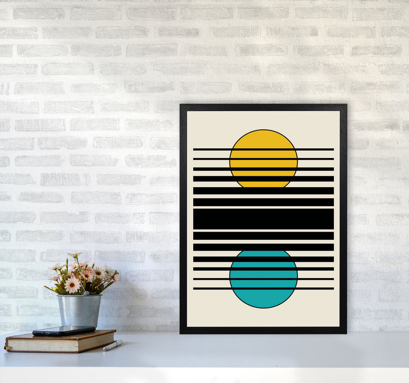 Geometric Suns III Art Print by Jason Stanley A2 White Frame