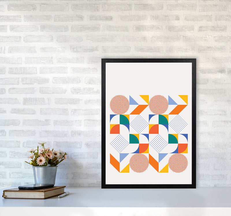 Retro Geometric 3 Art Print by Jason Stanley A2 White Frame