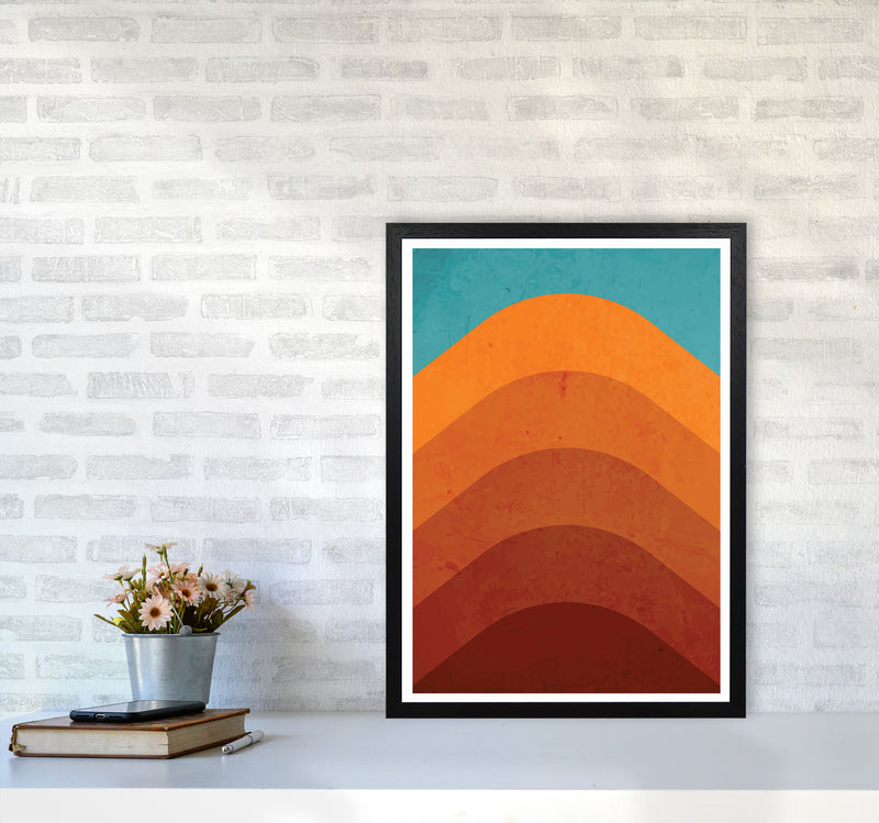 Orange Mountain Art Print by Jason Stanley A2 White Frame