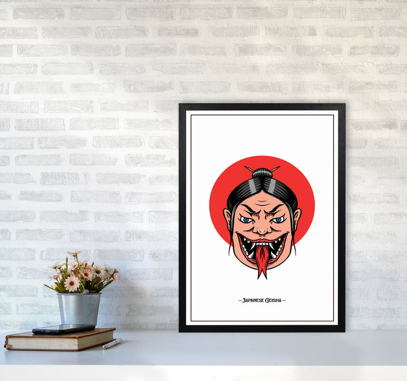 Japanese Geisha Art Print by Jason Stanley A2 White Frame