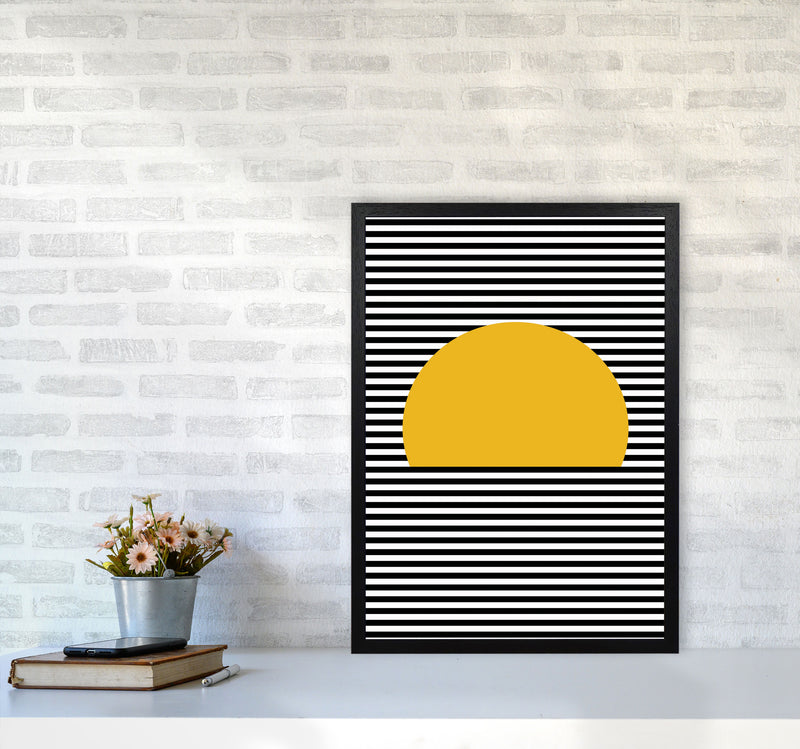 Sunset Line Art Art Print by Jason Stanley A2 White Frame
