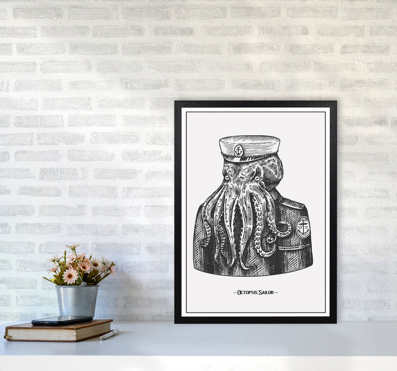 Octopus Sailor Art Print by Jason Stanley A2 White Frame